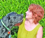 Jacqueline poses with Captain, the day he auditioned for the role of Cooper in a promotional video for the book, Picture This.